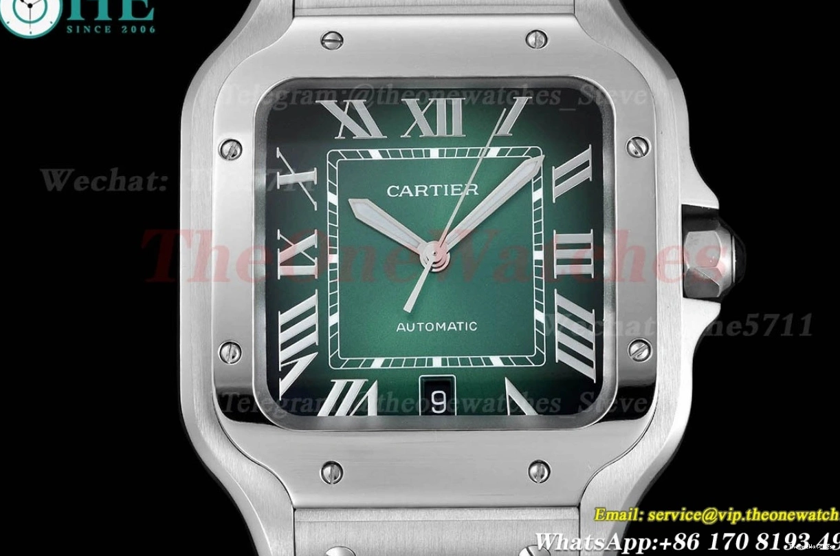 SS Green XL Cartier SS Santos MY9019 BVF De 40mm Dial 1211